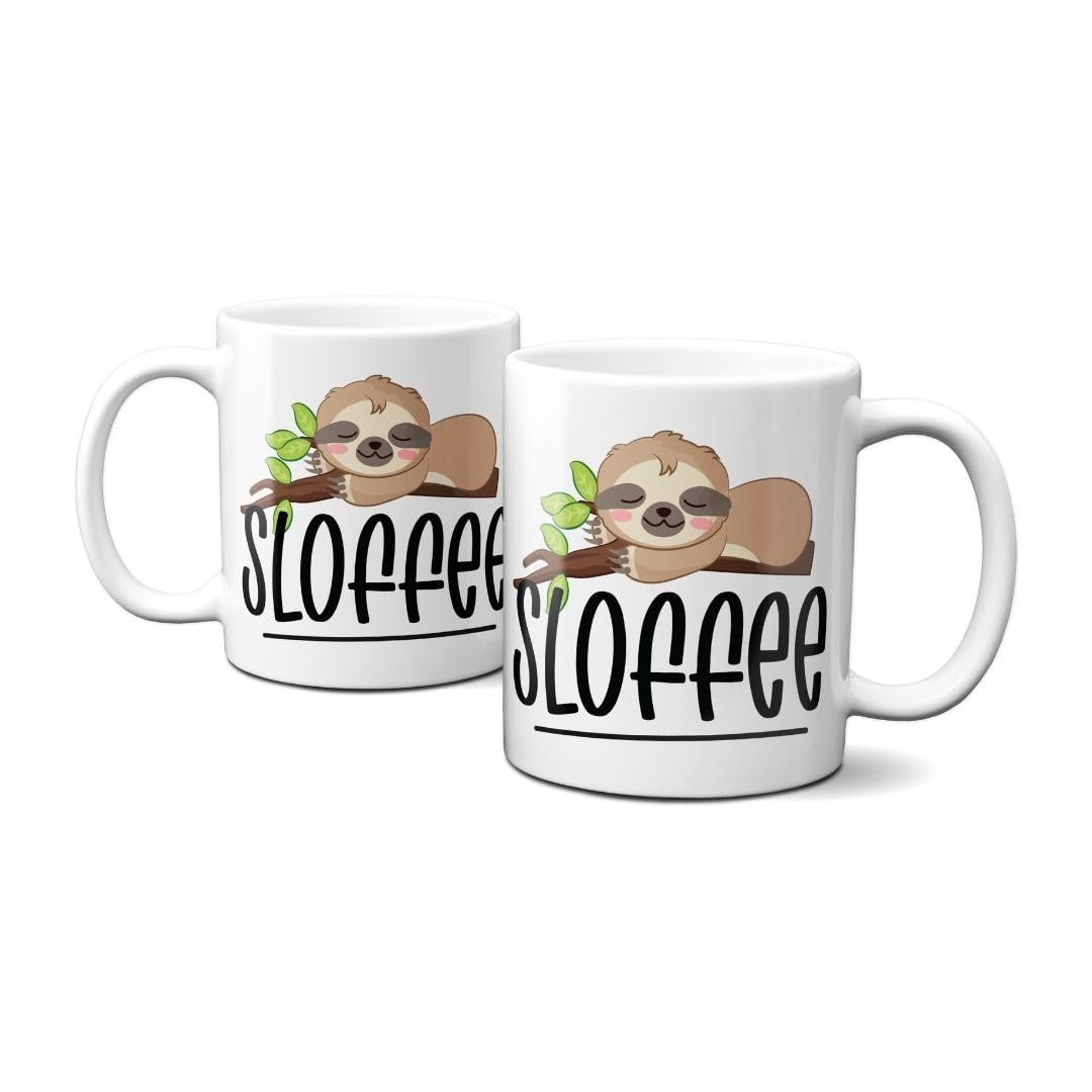 Hustling Sharks Wandbilder Sloffee Tasse 330ml weiß Faultier