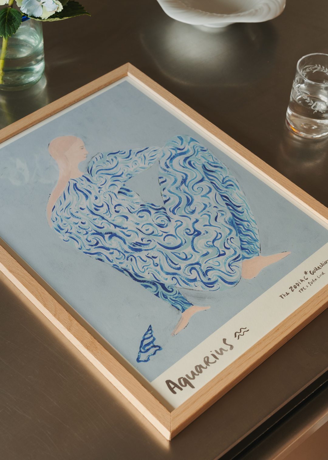 The Poster Club Art Prints Aquarius Poster A4 beige-blau