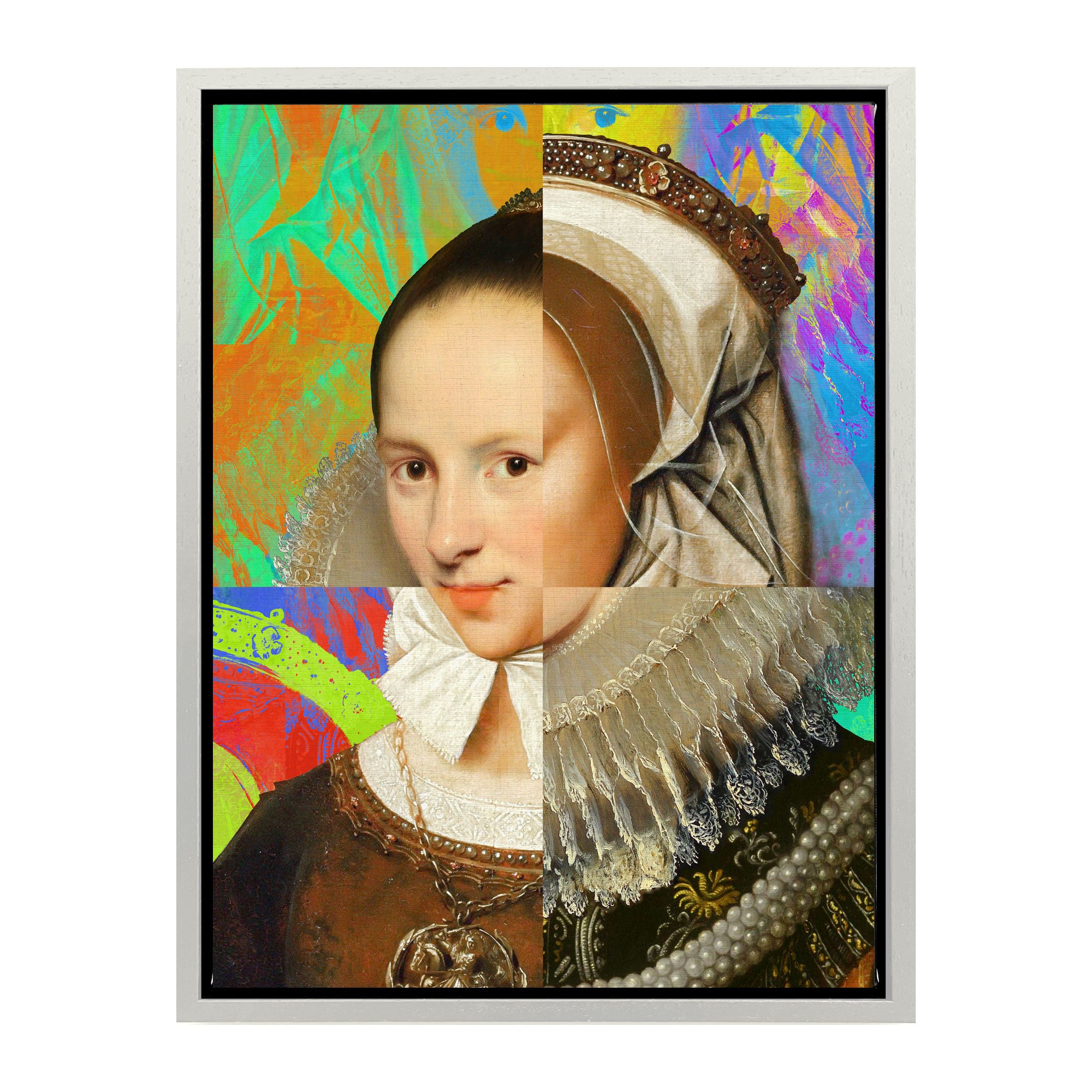 Mineheart Lady Puzzled Portrait Wandbild Braun 60x81cm