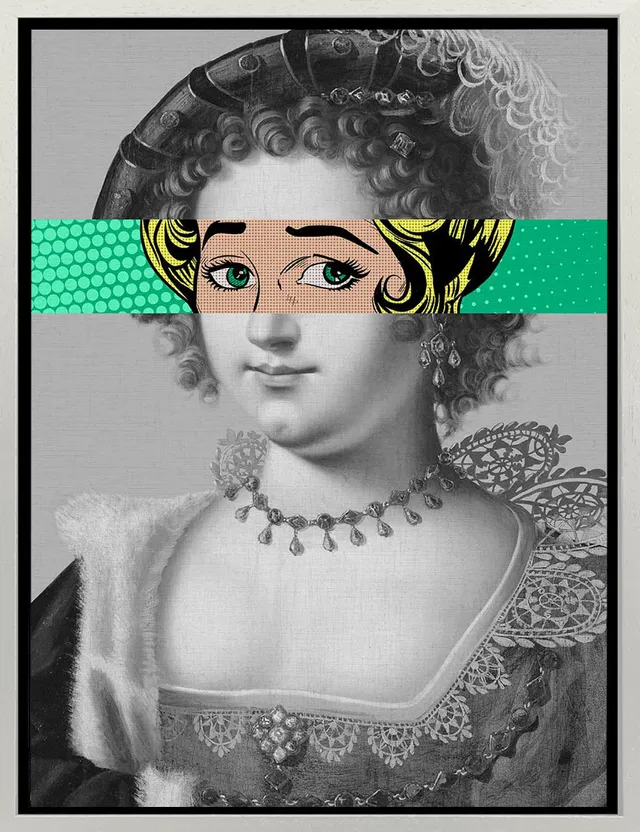 Mineheart Wall Art Pop Portrait Gentildonna Leinwandbild 30x41