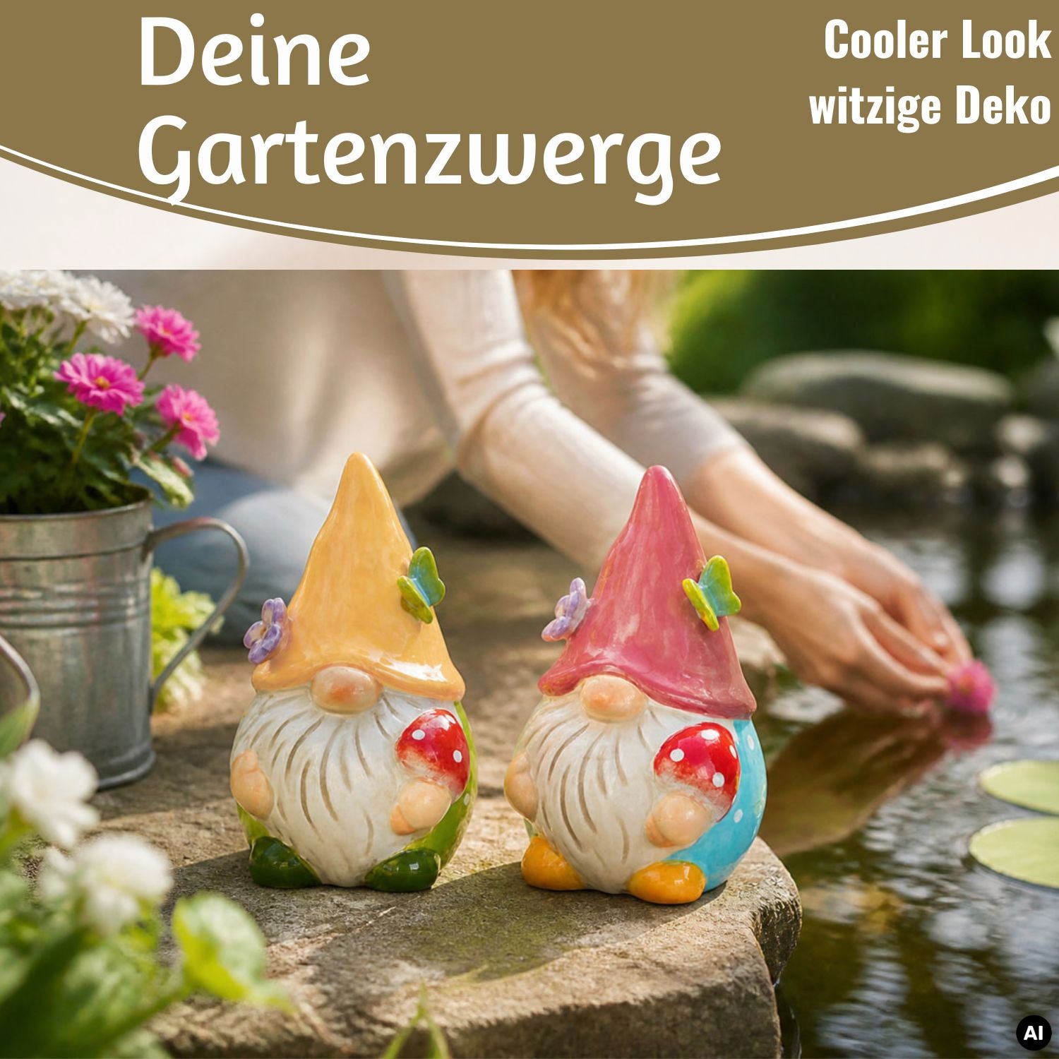 LS-LebenStil Wichtel Deko-Figuren 2er Set 11 cm Garten