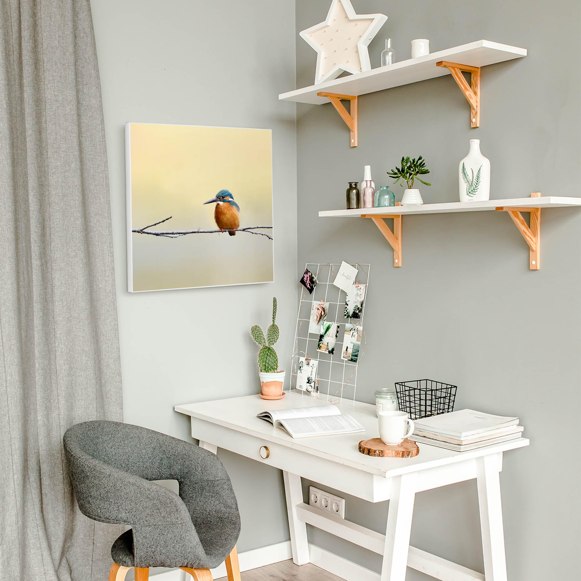 Banjado Magnettafel 50x50 cm Magnetwand Motiv Pause