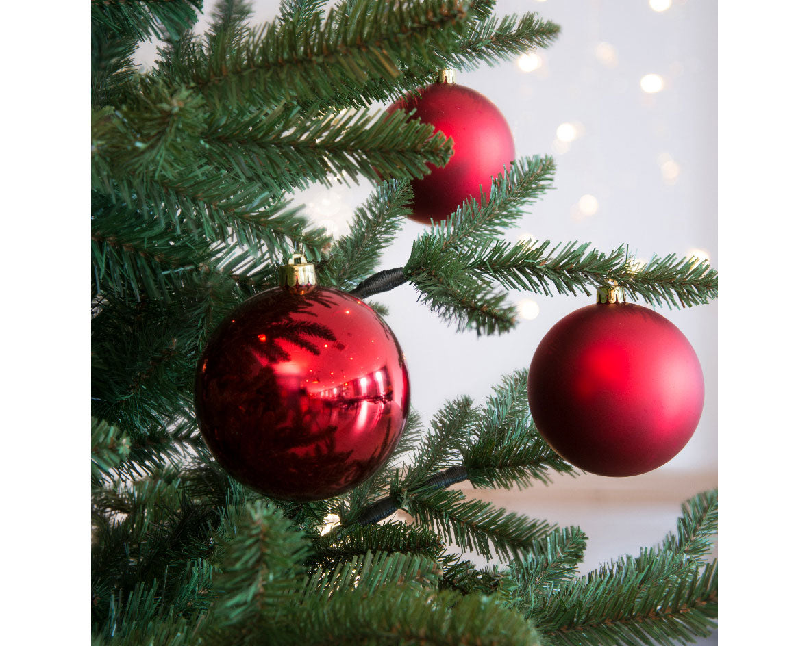 LS-LebenStil Möbel & Wohnen Weihnachtskugel 12er Rot 6cm bruchsicher