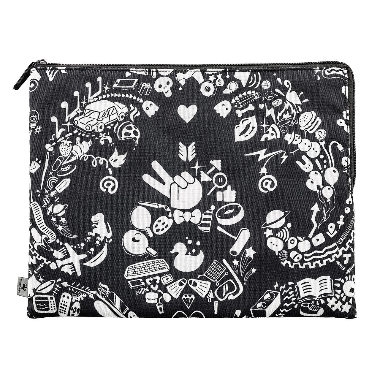 Mineheart Fashion New World Damask Clutch Tasche Schwarz 26x20 cm
