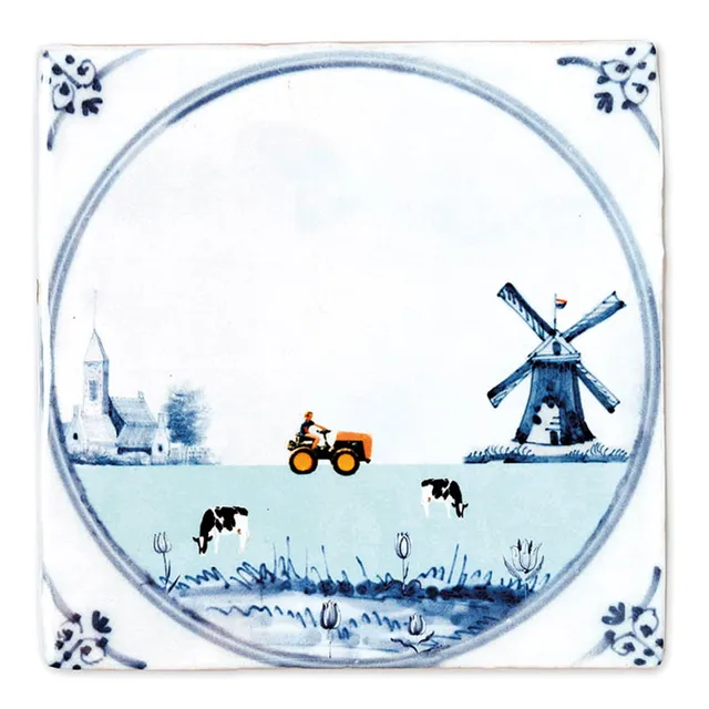 StoryTiles Delft Blue Hollands Glorie Fliese 10x10 cm Kuh