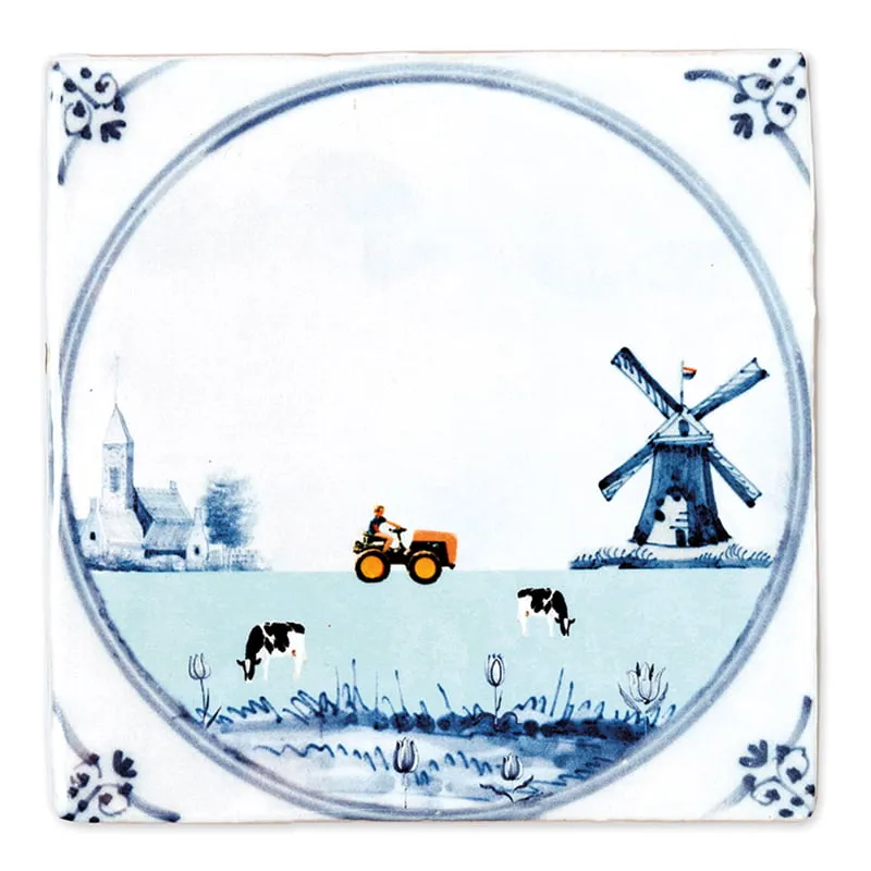 StoryTiles Delft Blue Hollands Glorie Fliese 10x10 cm Kuh