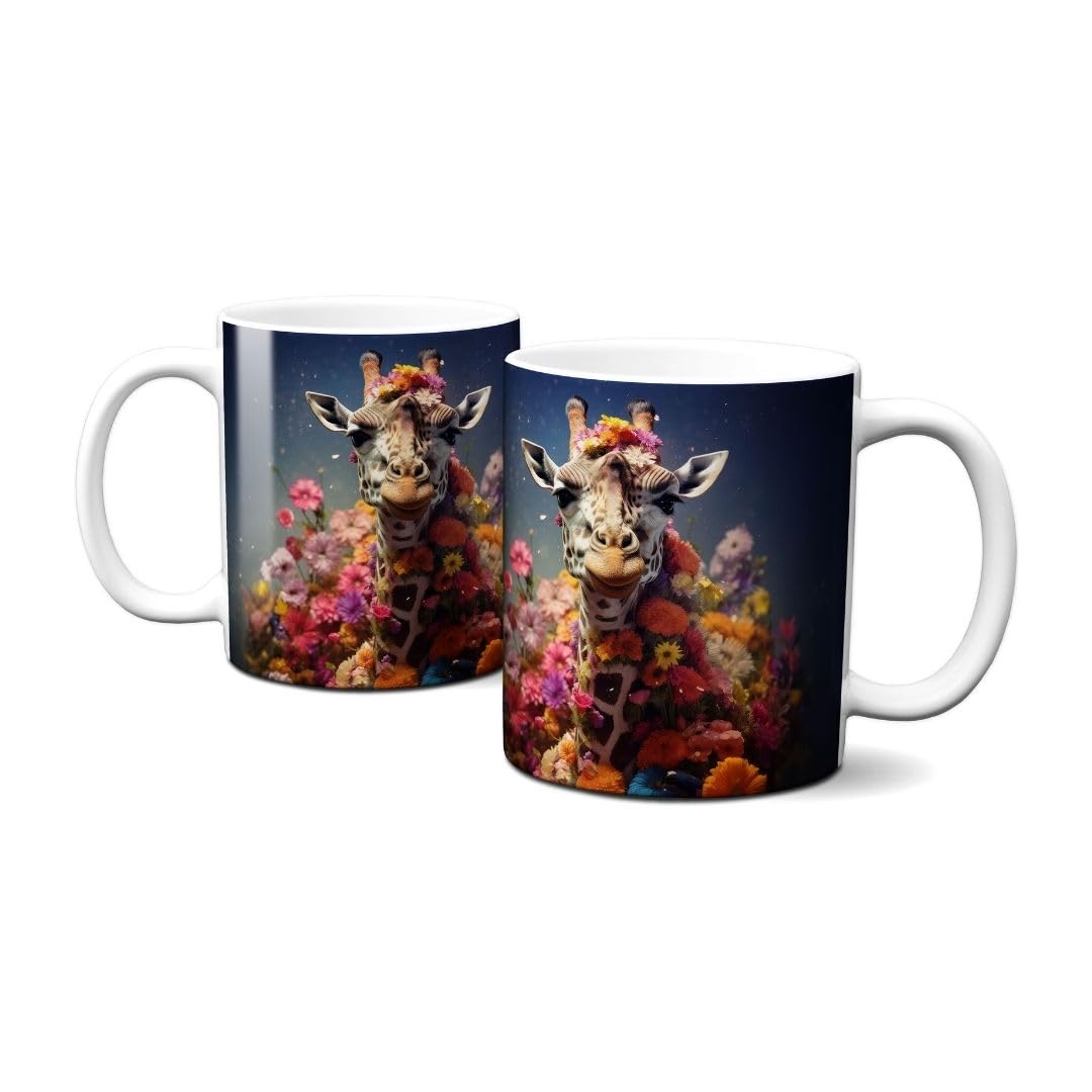 Hustling Sharks Giraffe Tasse Tiermotiv 330 ml Weiß Keramik