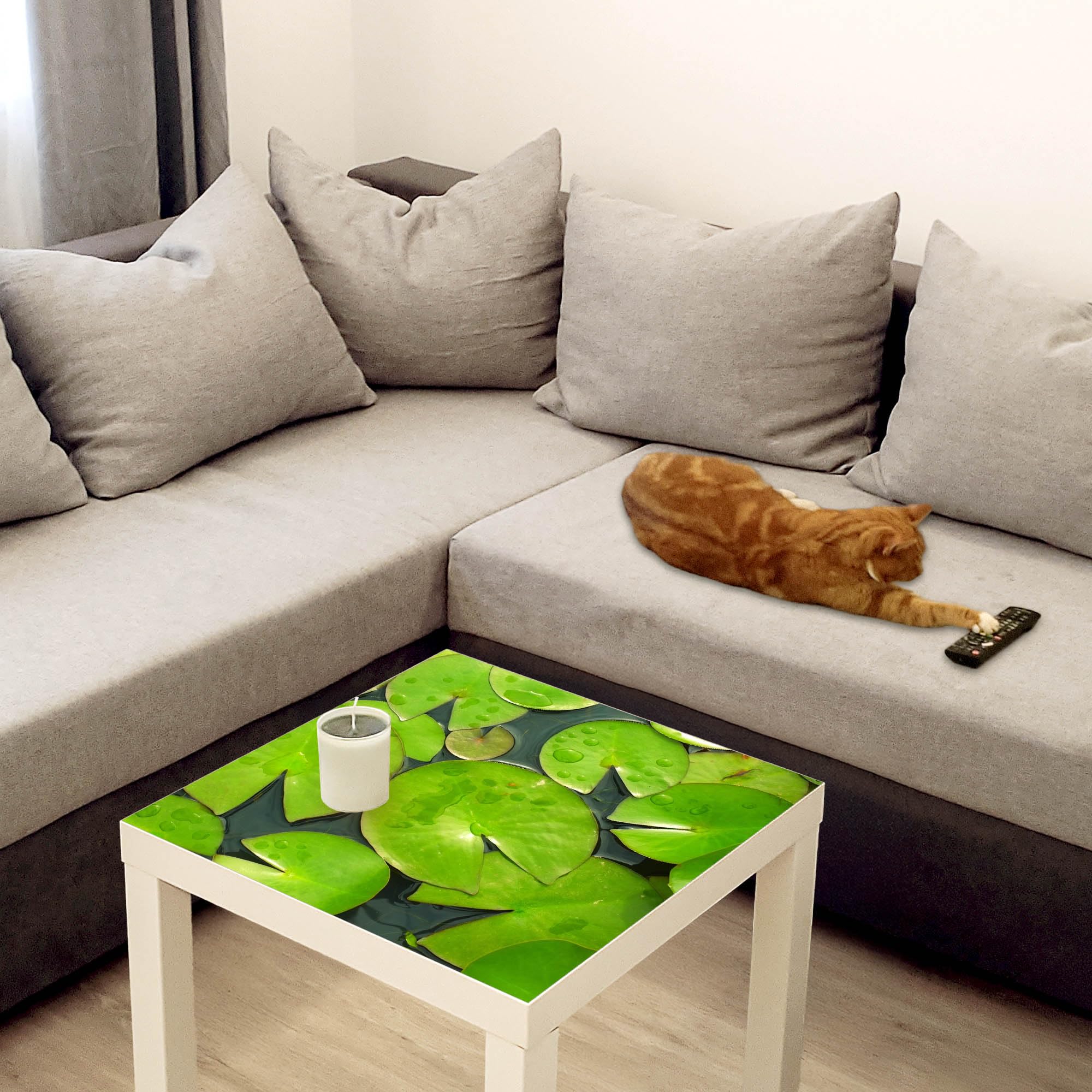Banjado Möbelfolie Seerosenblätter Tischfolie 55x55 selbstklebend
