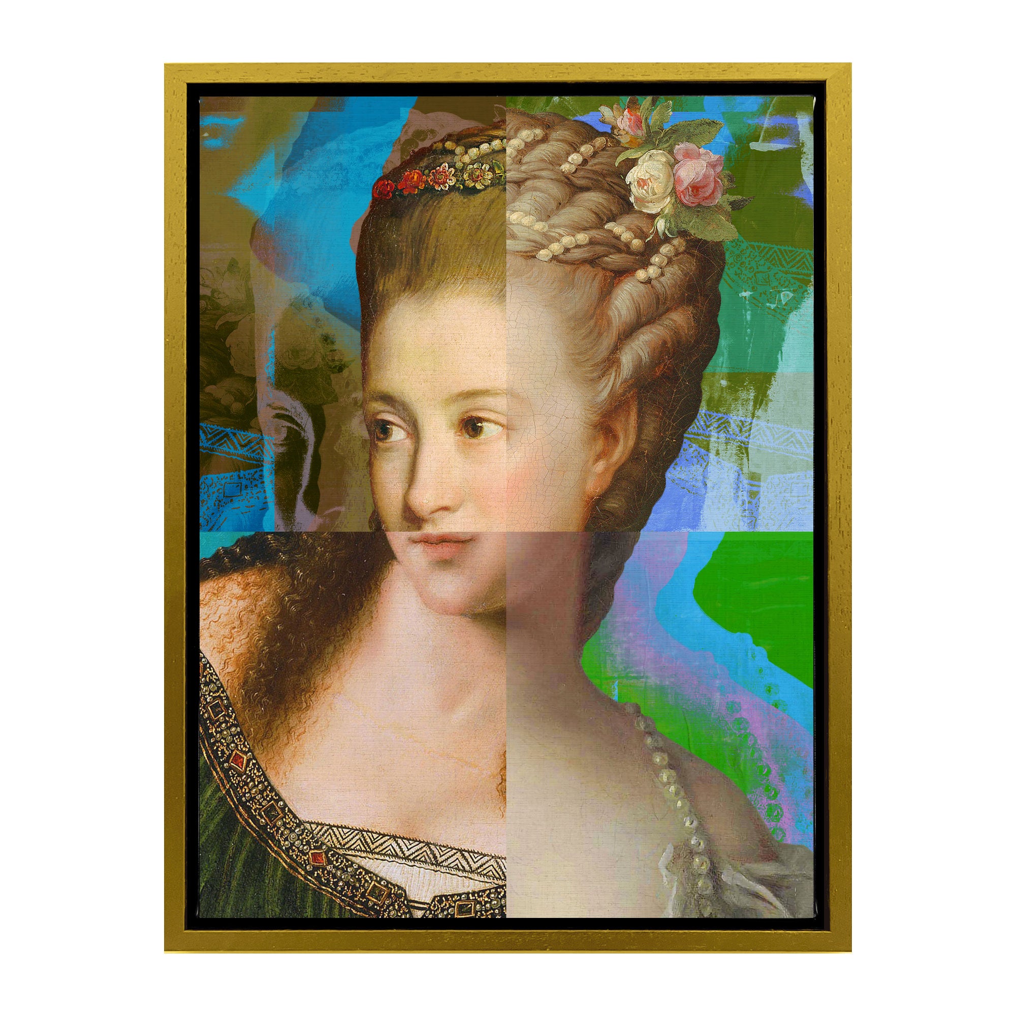 Mineheart Wall Art Lady Puzzled Kunstdruck Grün 40x50 cm