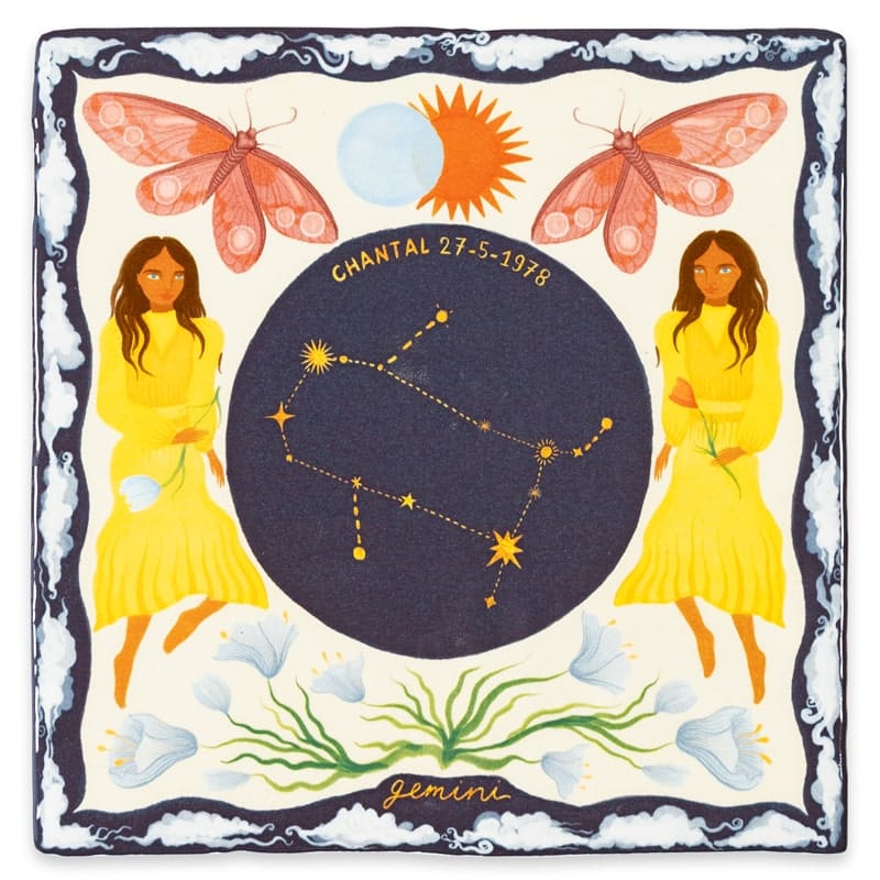Storytiles Delft Blue Gemini Fliese Zwillinge 13x13 cm