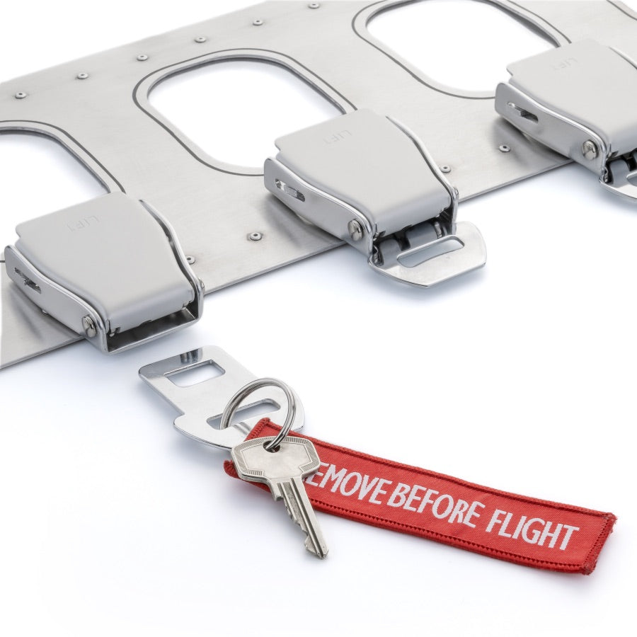 aircraftwindows Key Holder 3er Schlüsselbrett Alu Gurtschnalle Standard