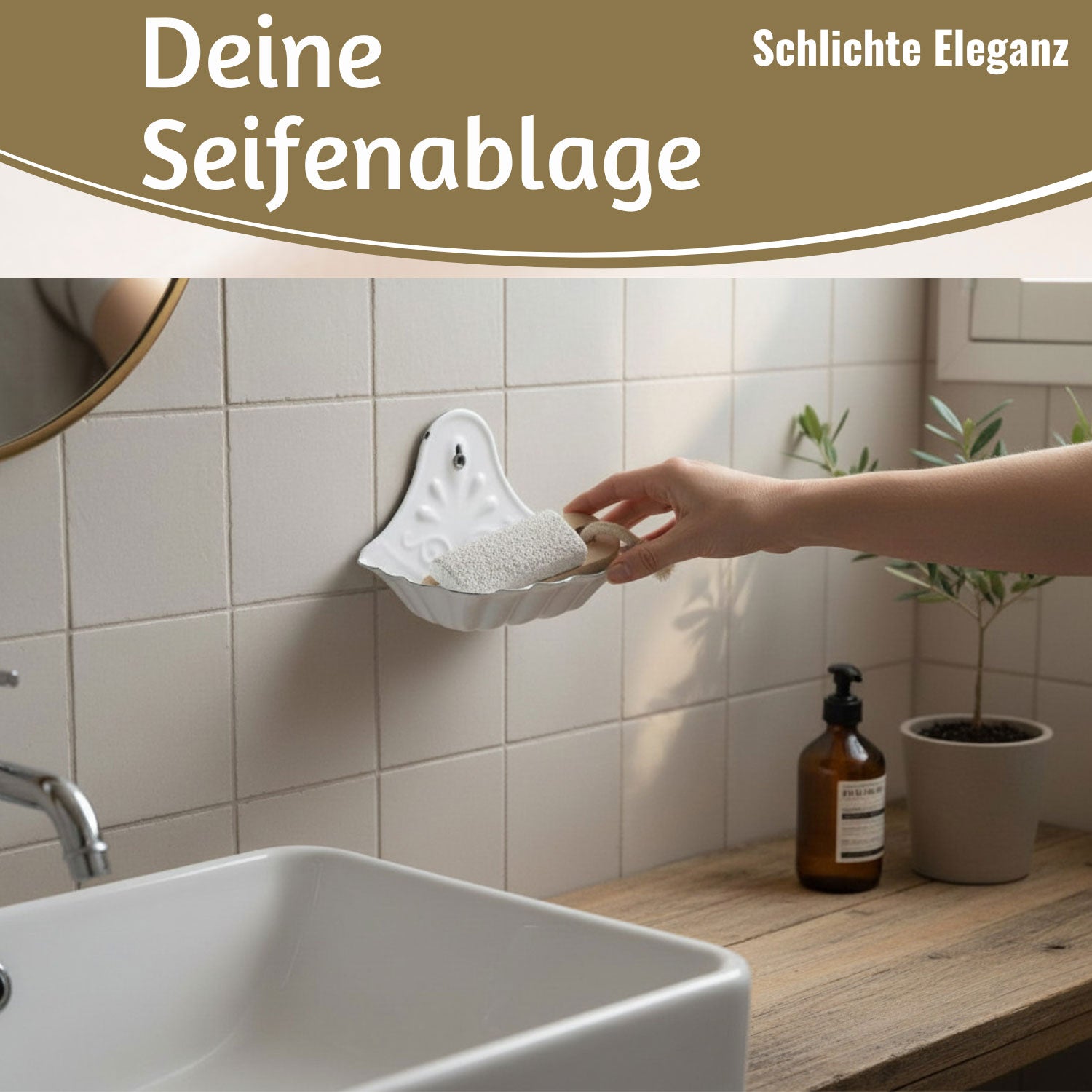 LS-LebenStil Möbel Seifenschale Emaille Weiß 16cm