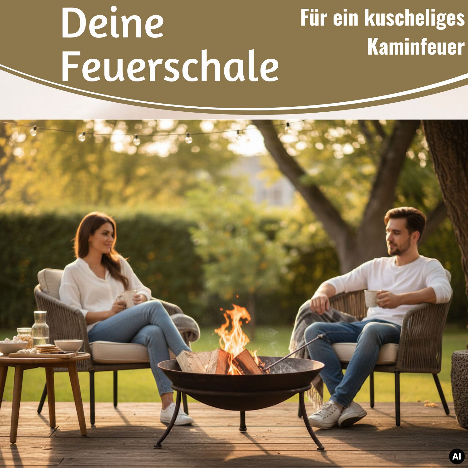 LS-LebenStil Garten & Camping Feuerschale Eisen Schwarz 47cm