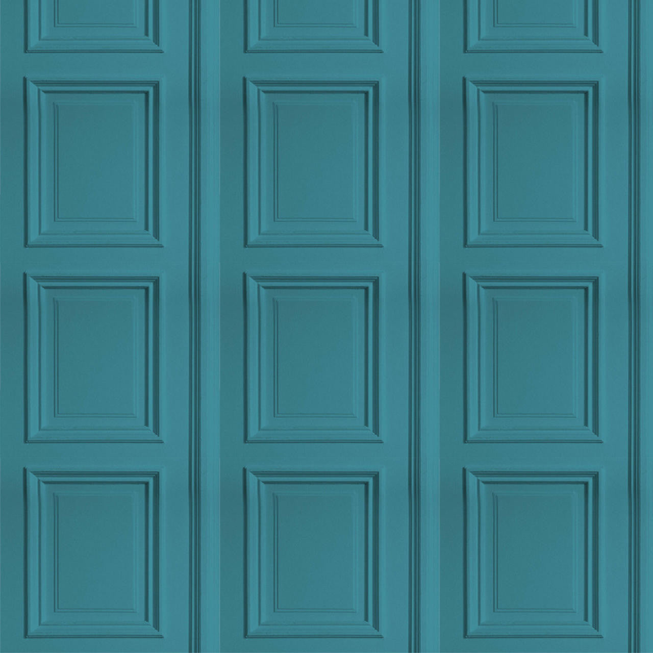 Mineheart Wallpaper Teal Panelling Tapete petrol Paneel