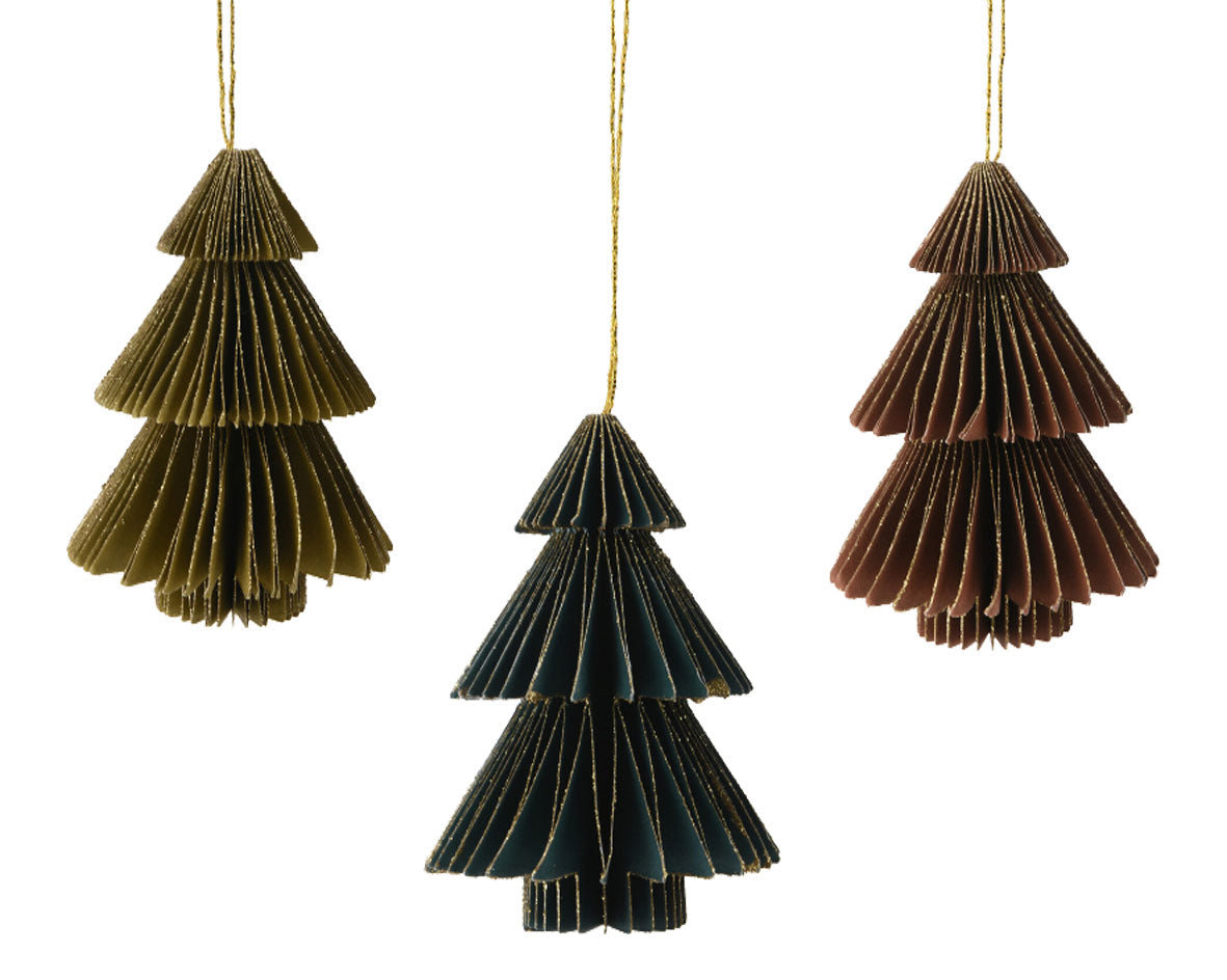 LS-LebenStil Möbel & Wohnen Tannenbaum Deko-Hänger Papier 3er 8cm