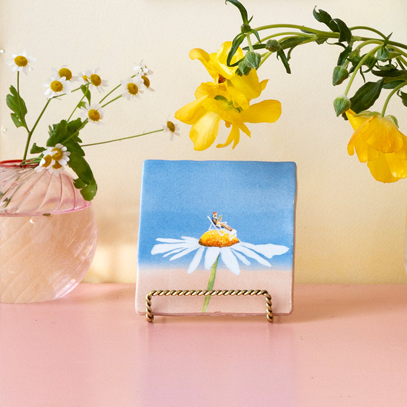 Storytiles Delft Blue Time is on my side Fliese S 10x10 cm Spruch