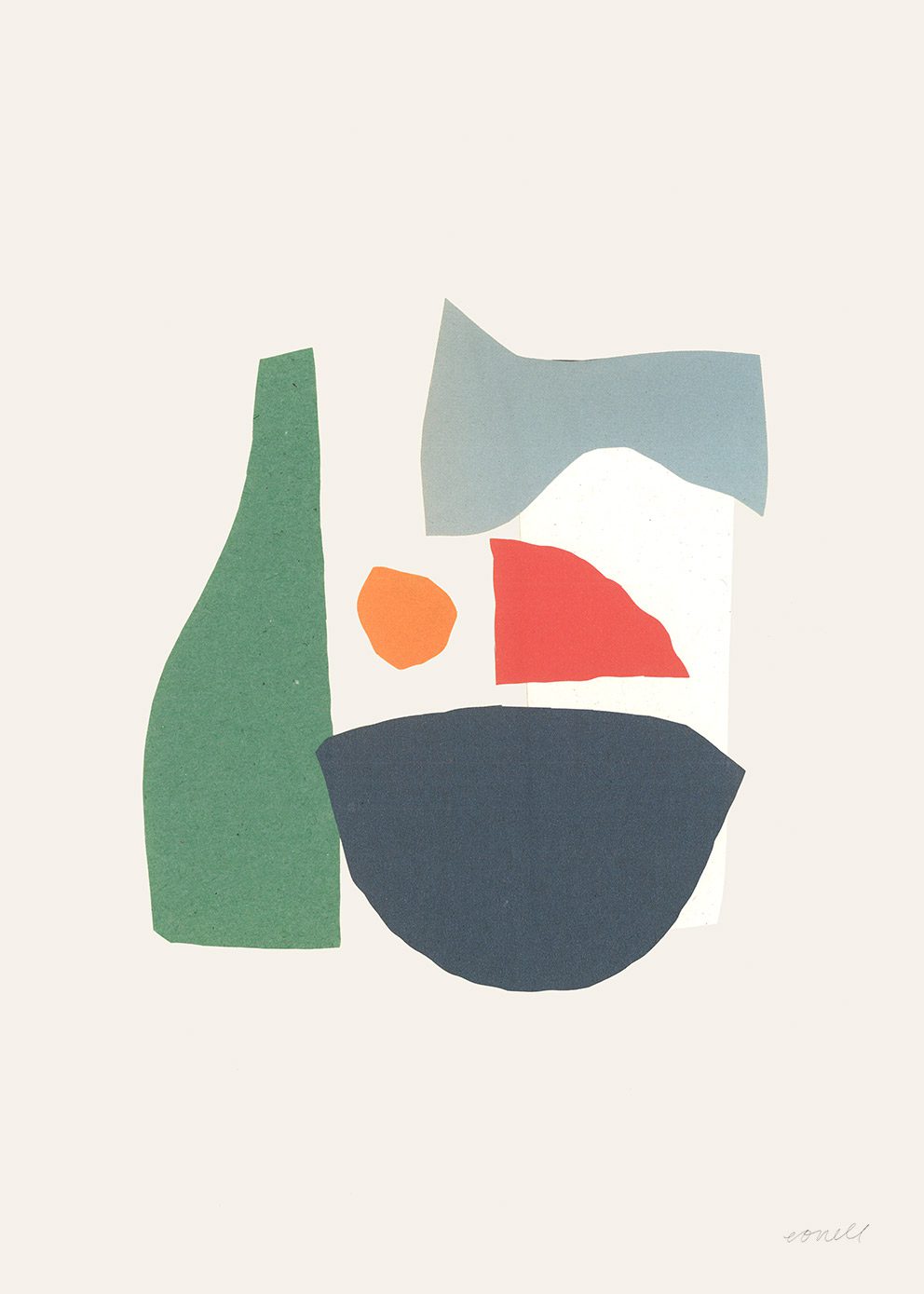 The Poster Club Ramen Shop Kunstdruck A4 geometrisch bunt