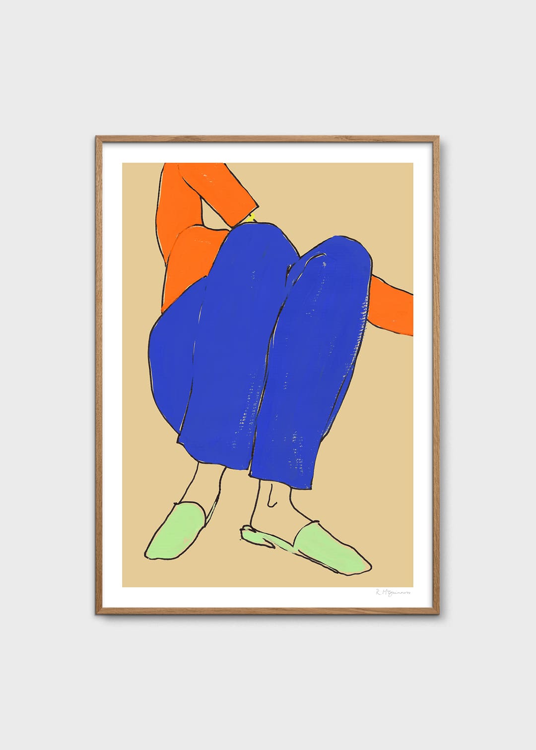 The Poster Club Lying Down in Blue and Red Kunstdruck 30x40 cm Blau