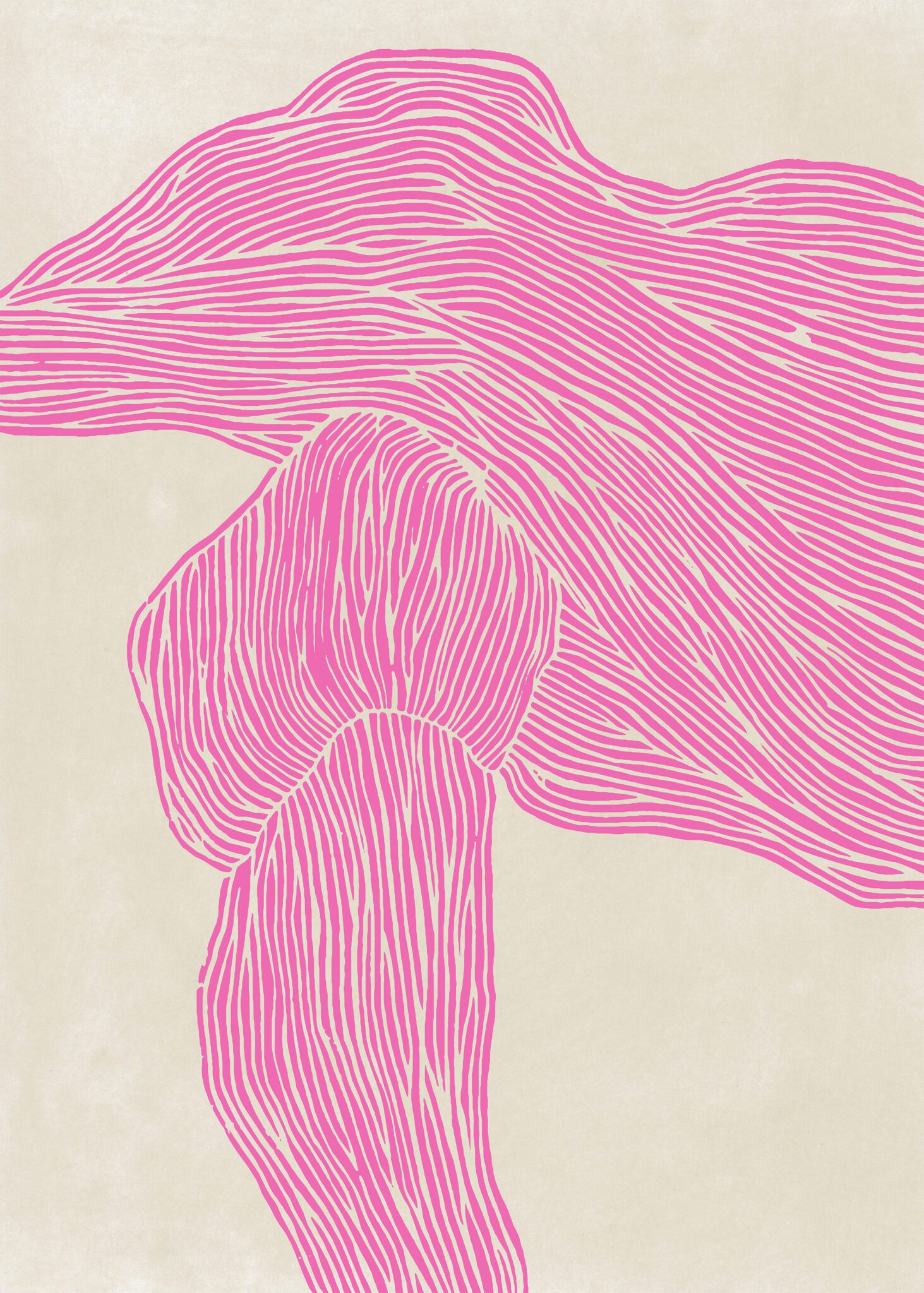 The Poster Club Art Prints The Line Pink Poster rosa abstrakt