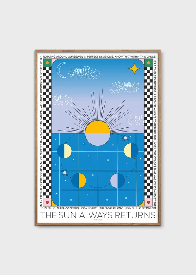 The Poster Club The Sun Always Returns Poster 30x40 blau