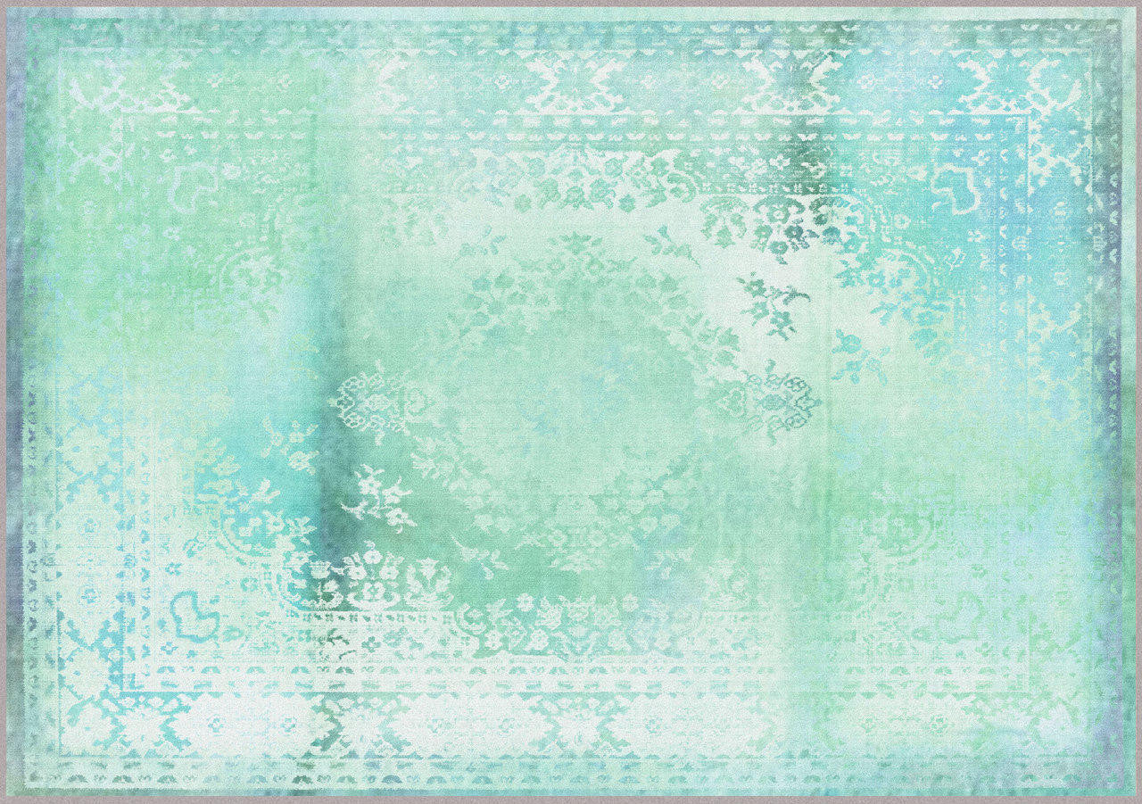Mineheart Kashan Remix Light Green Teppich Muster 20x20 cm