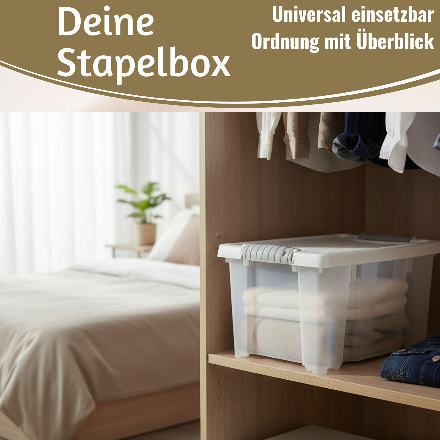 LS-LebenStil Stapelbox 30x20x15cm Deckel transparent