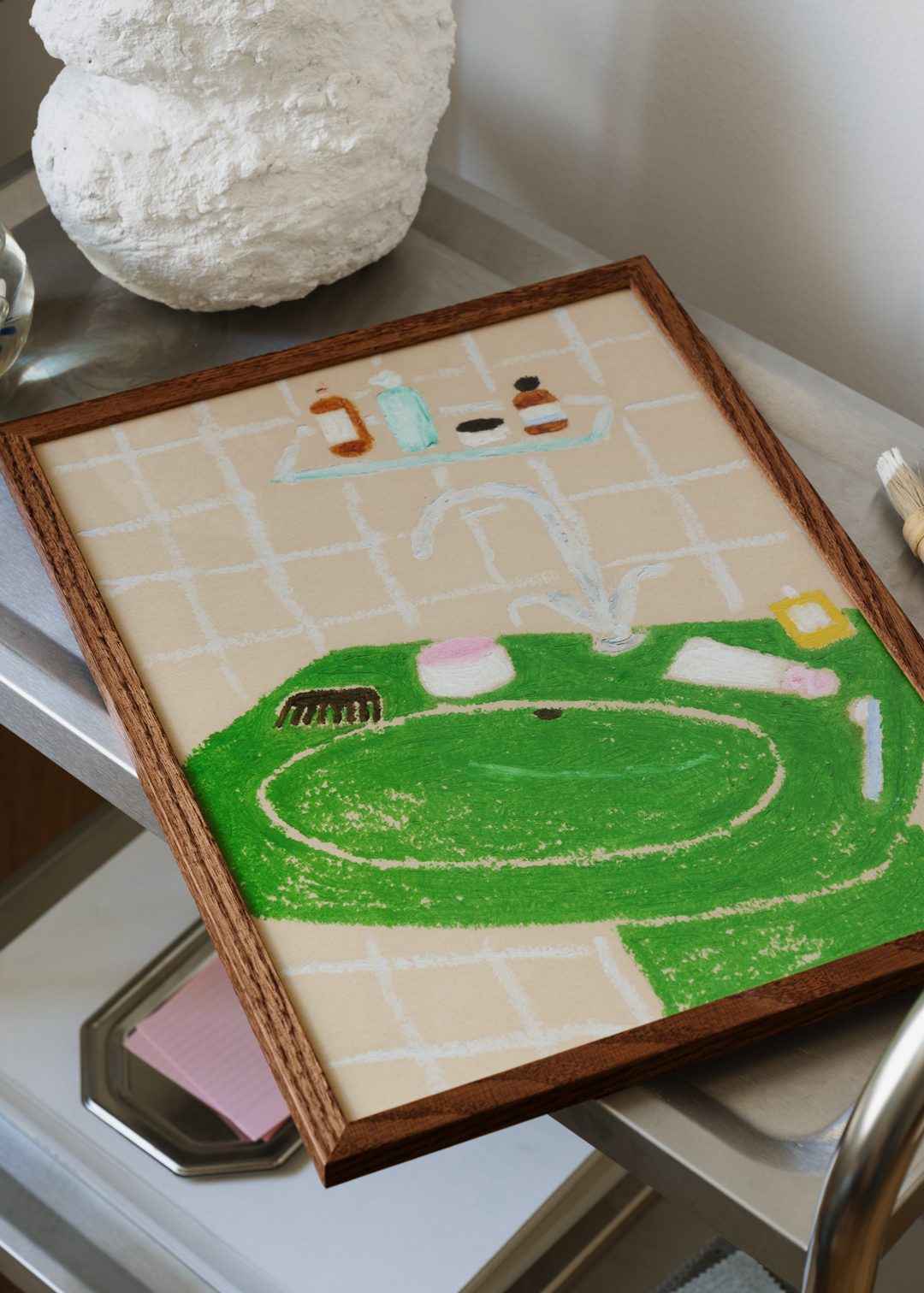 The Poster Club Art Prints Bathroom Rituals Poster 30x40 beige