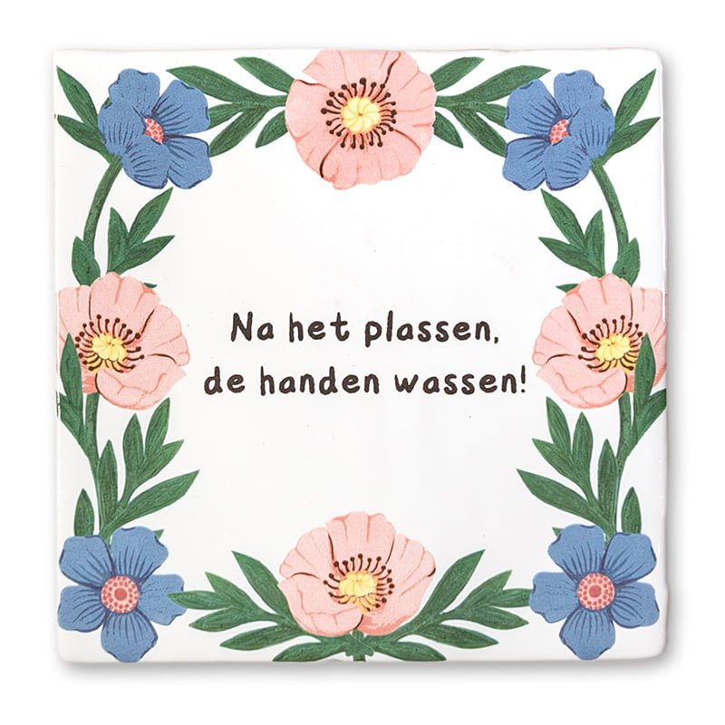 Storytiles Delft Blue Klaprozen Wandfliese Mohn eigener Text