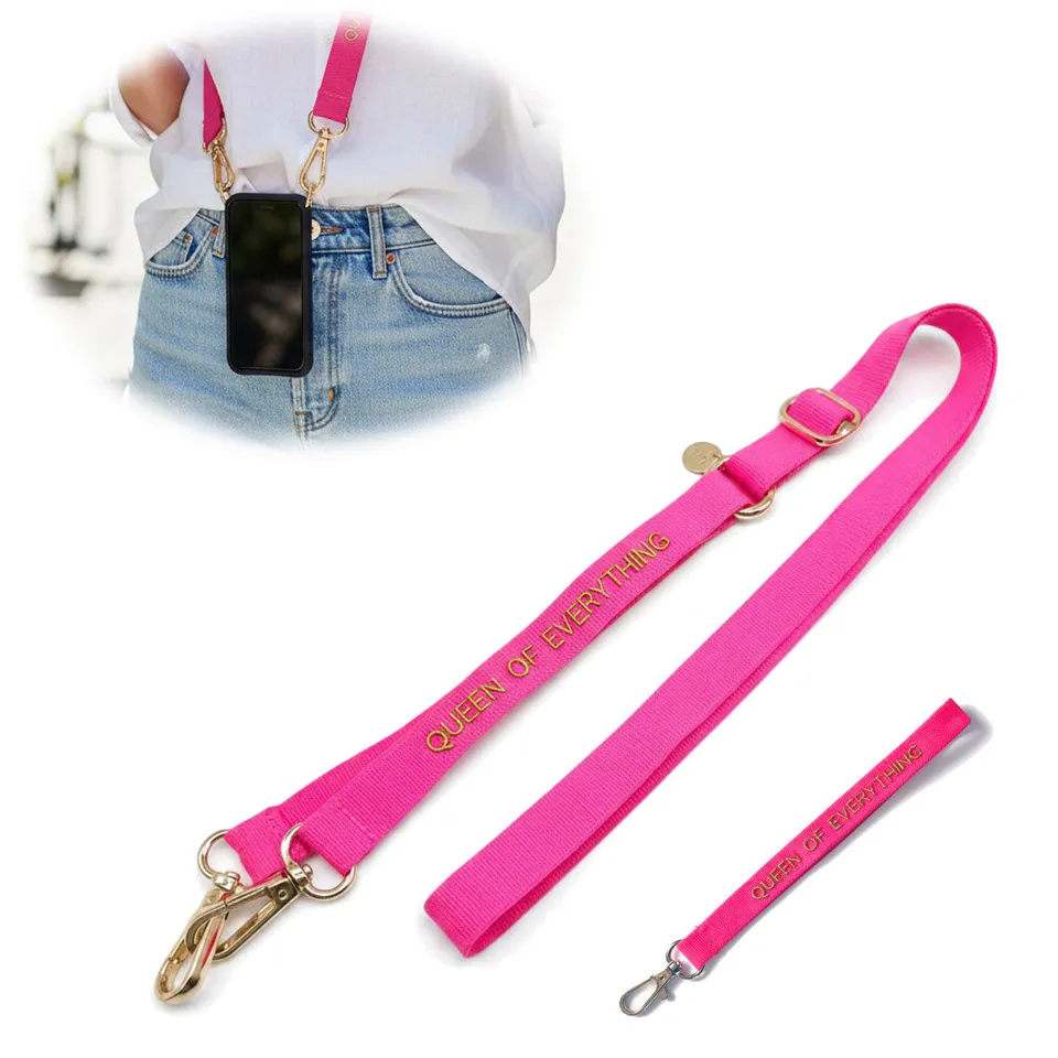 LS-LebenStil Queen Handykette Crossbody pink-gold 137cm