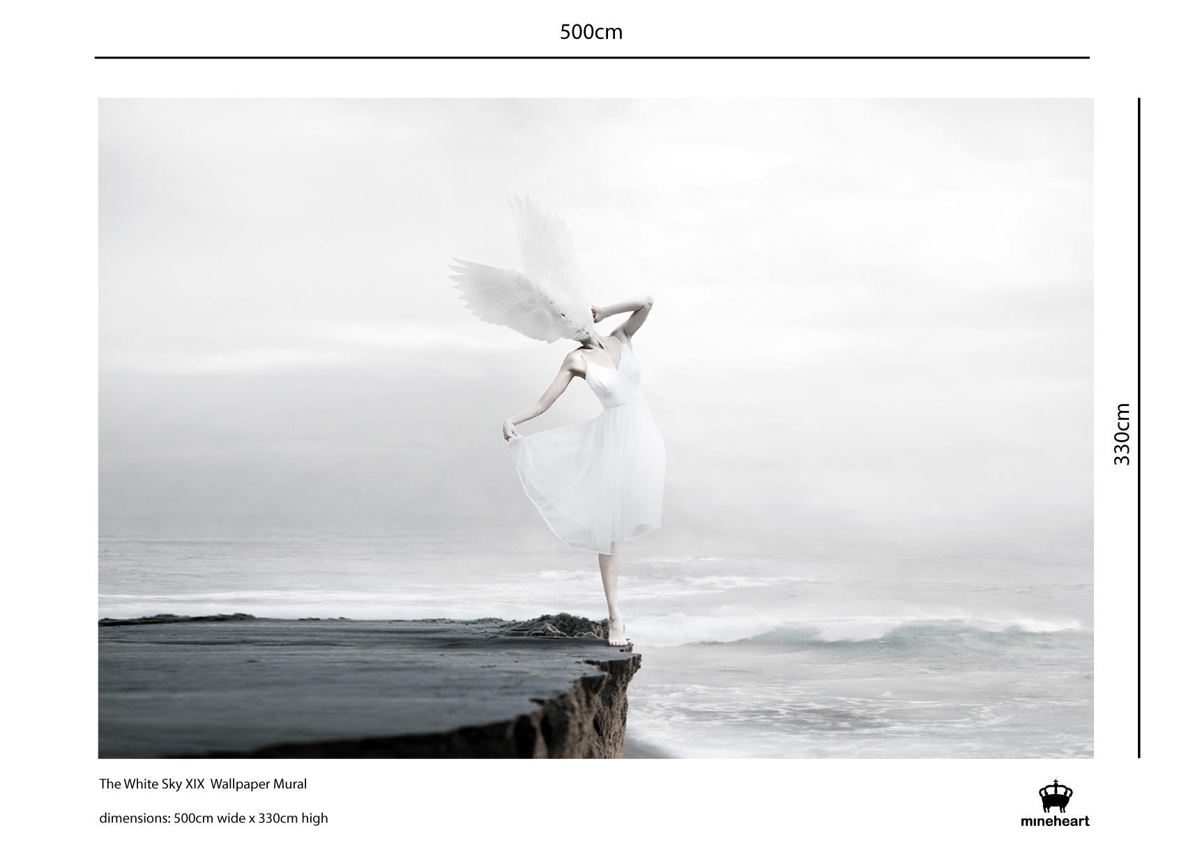 Mineheart White Sky XIX Fototapete weiß 250 x 300 cm