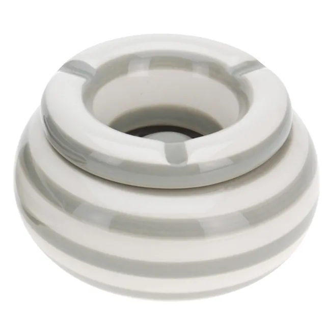 LS-LebenStil Sturmaschenbecher Beige Keramik 11cm mit Deckel