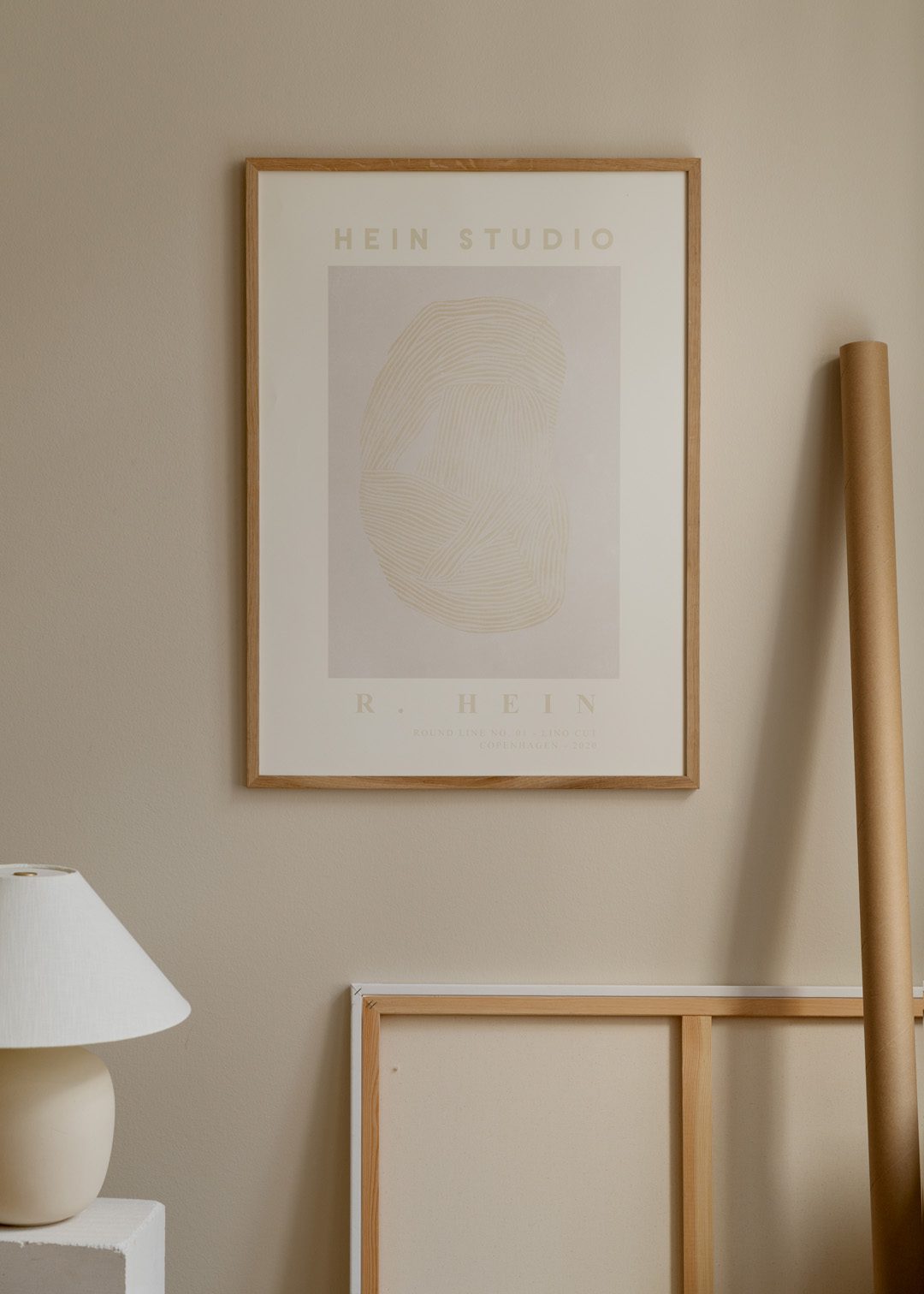 The Poster Club Round Line No. 09 Poster 50x70 beige