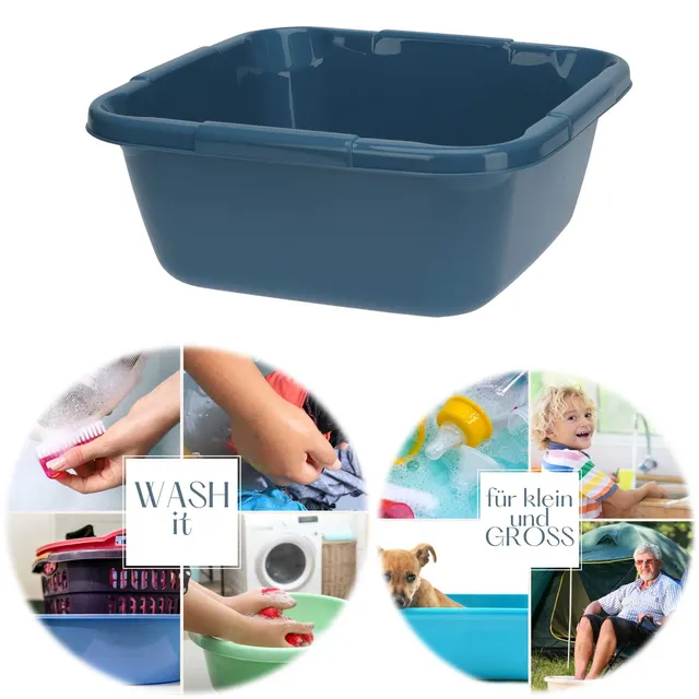 LS-LebenStil Küche & Haushalt Waschschüssel 9L Spülschüssel Blau eckig