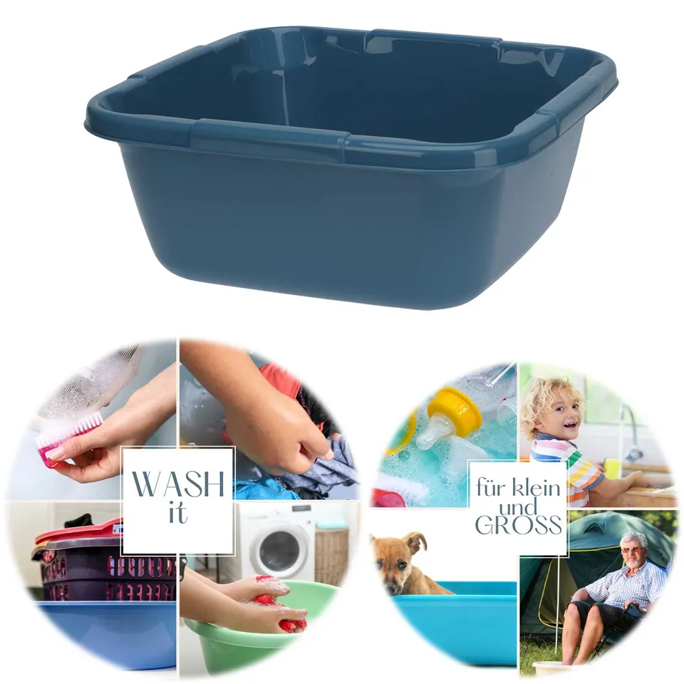 LS-LebenStil Küche & Haushalt Waschschüssel 9L Spülschüssel Blau eckig