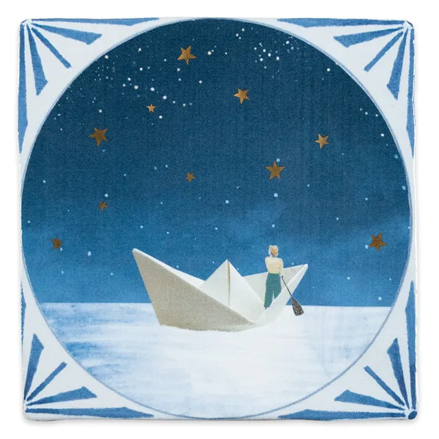 StoryTiles Delft Blue Towards new horizons Fliese S 10x10 Gold