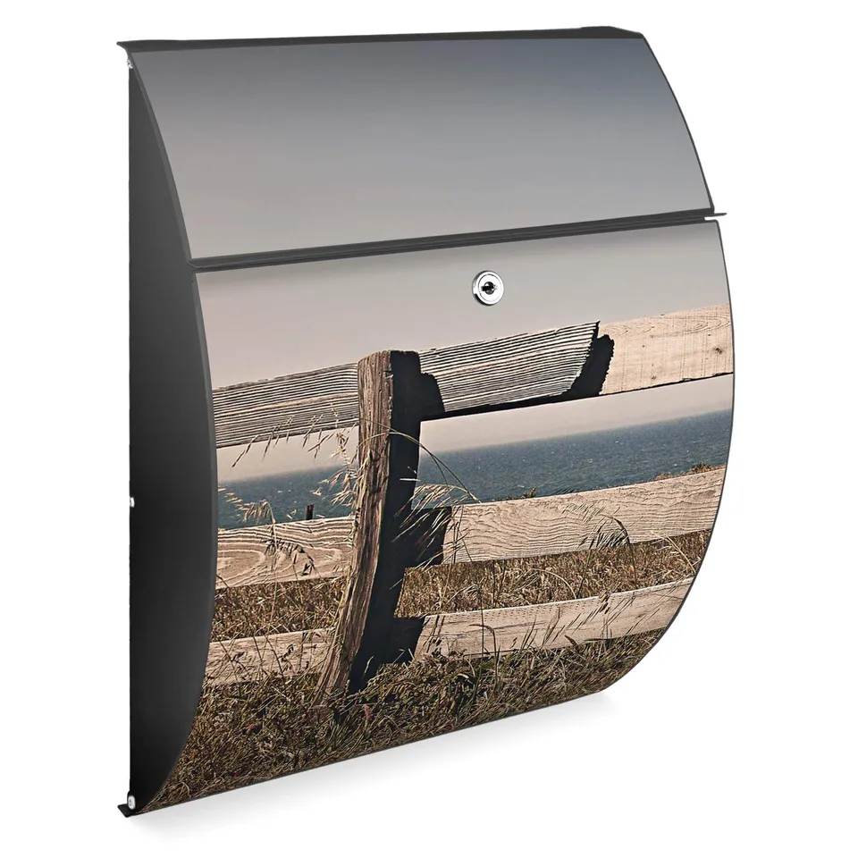 Banjado Riviera Briefkasten Anthrazit Zaun am Meer A4