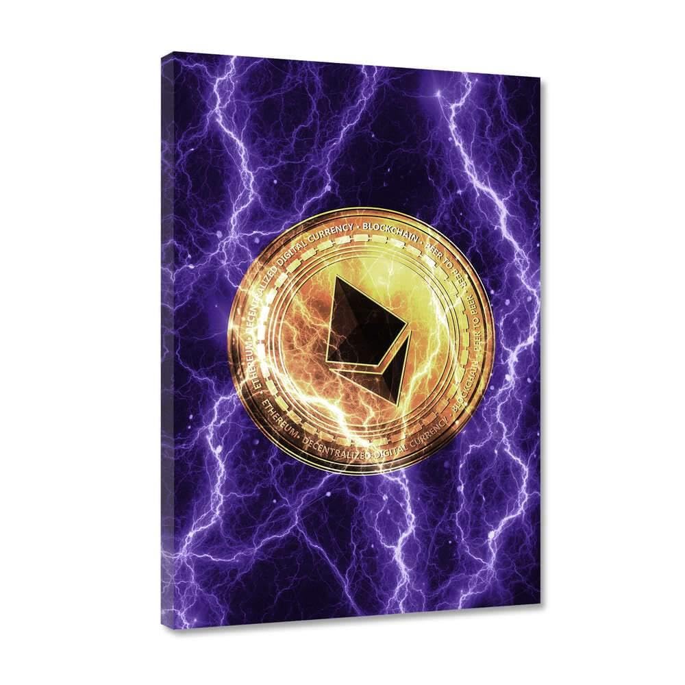 Hustling Sharks Graffiti Bitcoin Leinwand 30x40 cm Bild