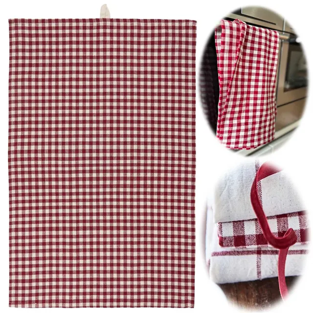 LS-LebenStil Küche & Haushalt Geschirrtuch Karo Rot 50x70 Baumwolle