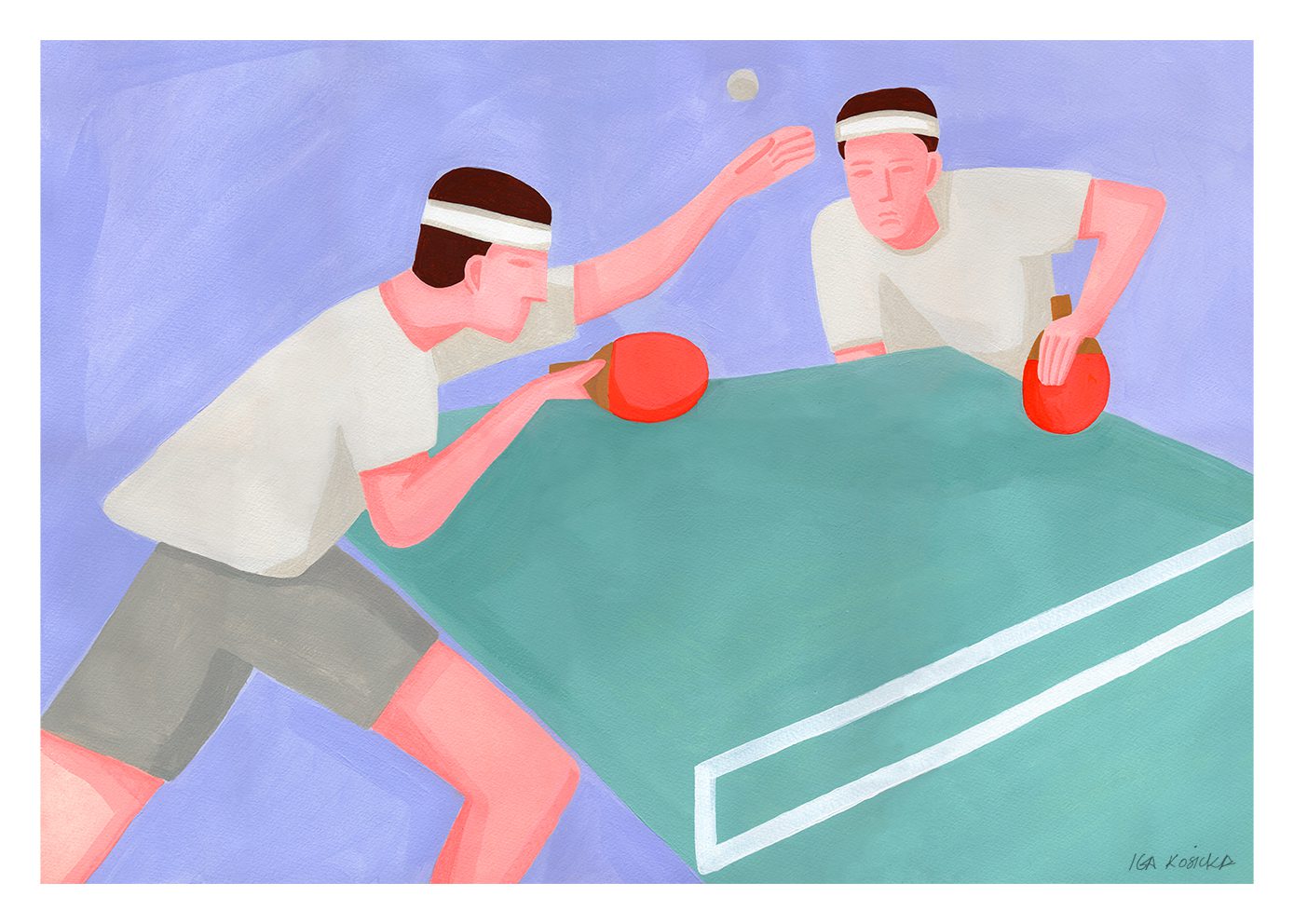 The Poster Club Art Prints Ping Pong Poster 30x40 cm Grün Lila