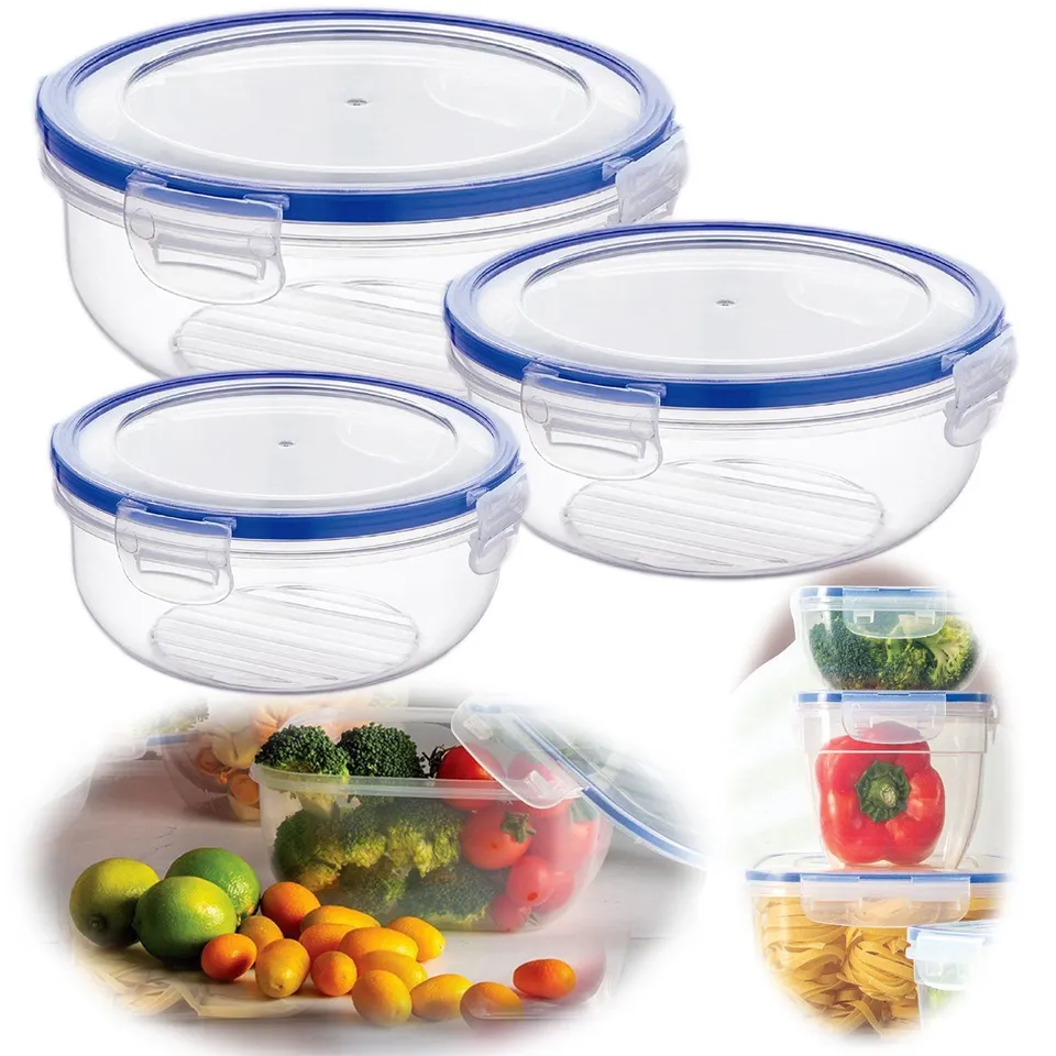 LS-LebenStil Clip&Lock Frischhaltedose Rund 3er Set Kunststoff