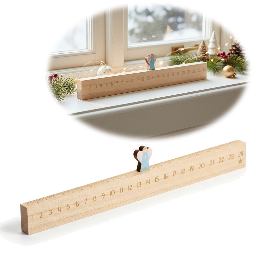 LS-LebenStil Möbel & Wohnen Engel Adventskalender Holz braun 50cm