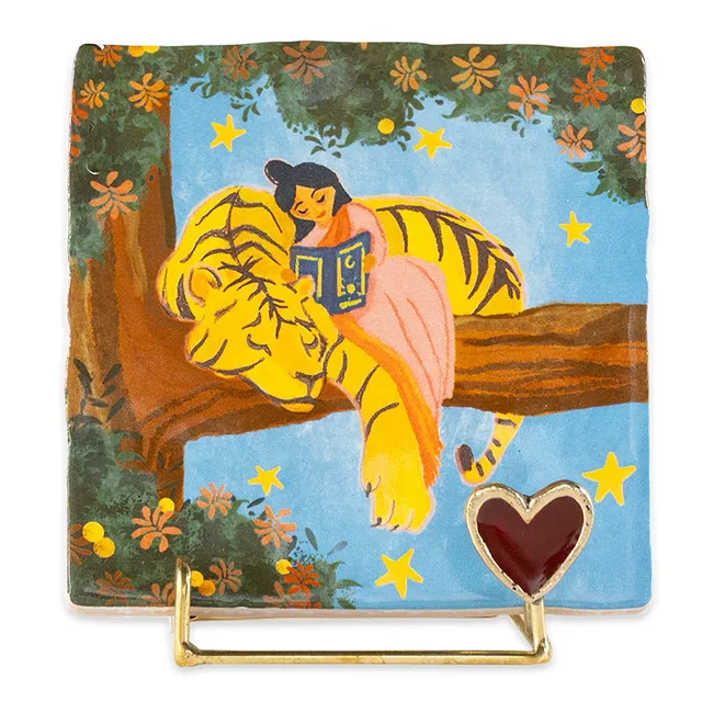 Storytiles Gift Sets Magical nighttime story Fliese 10x10 cm Tiger