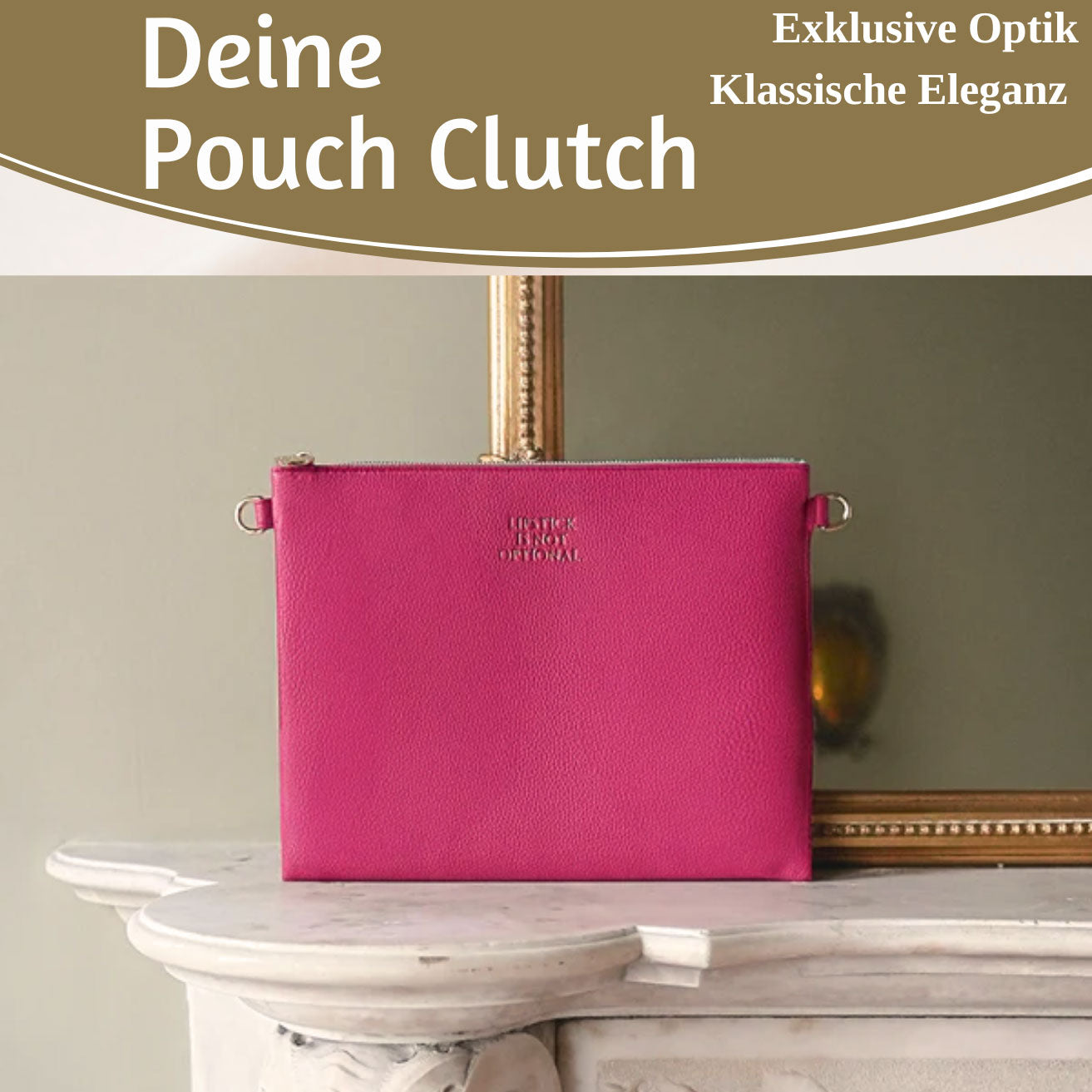 LS-LebenStil Shopper Stella Pink XL 30cm Clutch Handtasche