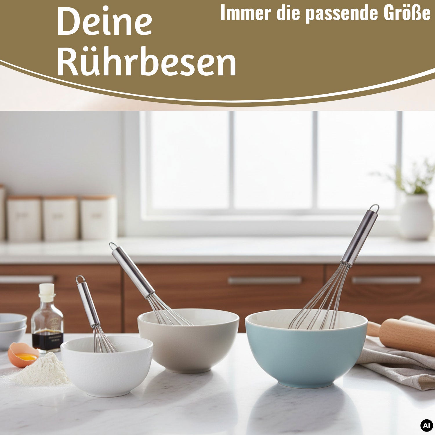 LS-LebenStil Küche & Haushalt Schneebesen Edelstahl 3er Set