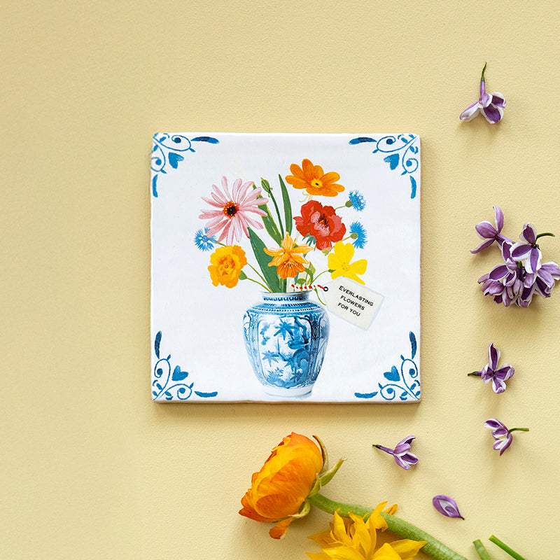Storytiles Delft Blue Vase Wandfliese S 10x10 cm Liebe