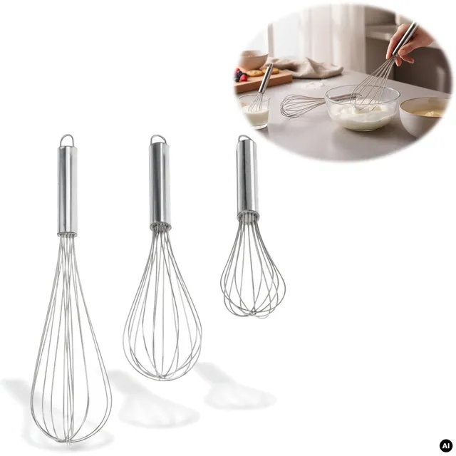 LS-LebenStil Küche & Haushalt Schneebesen Edelstahl 3er Set