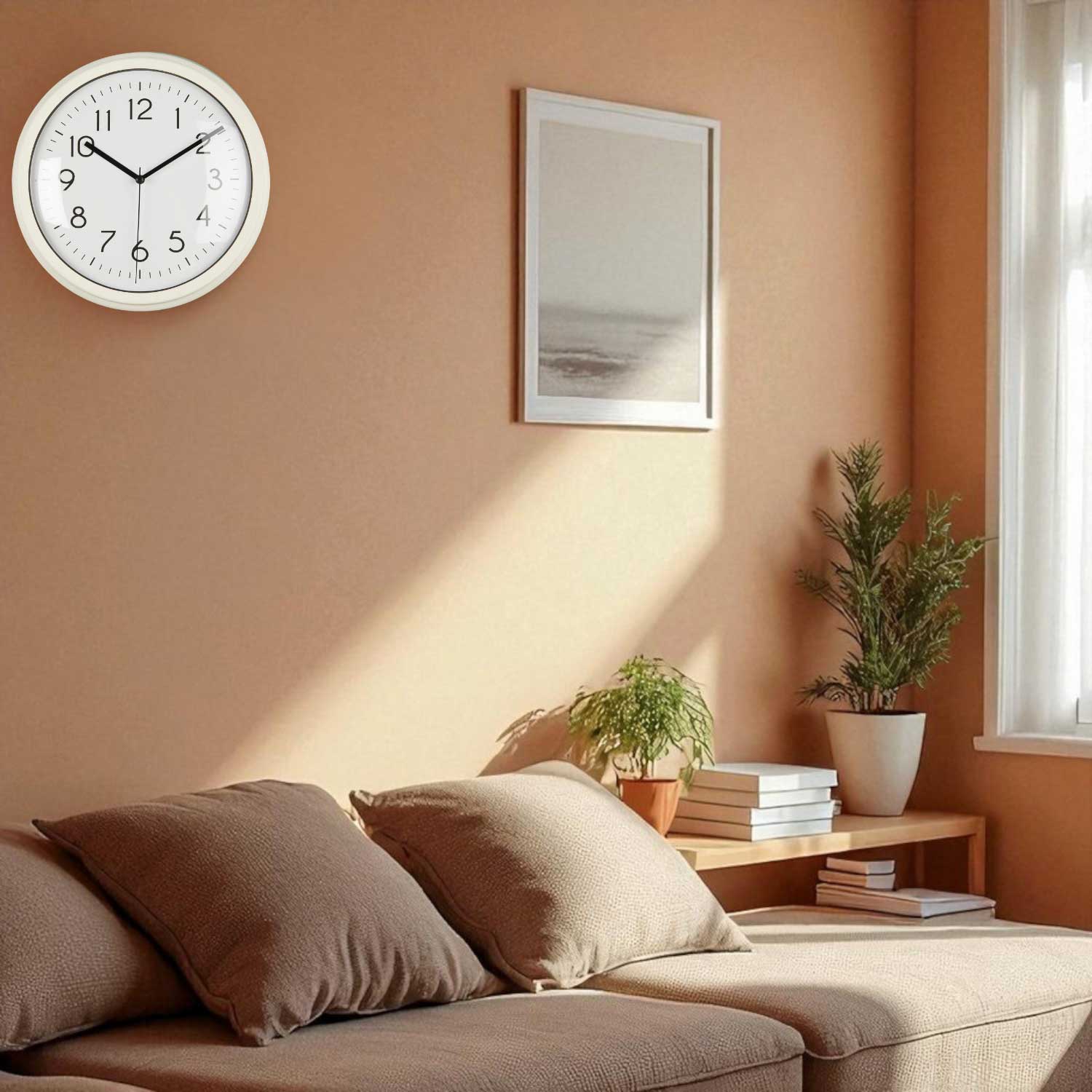 LS-LebenStil Nostalgie Wanduhr Cream Weiß 26cm Analog Retro