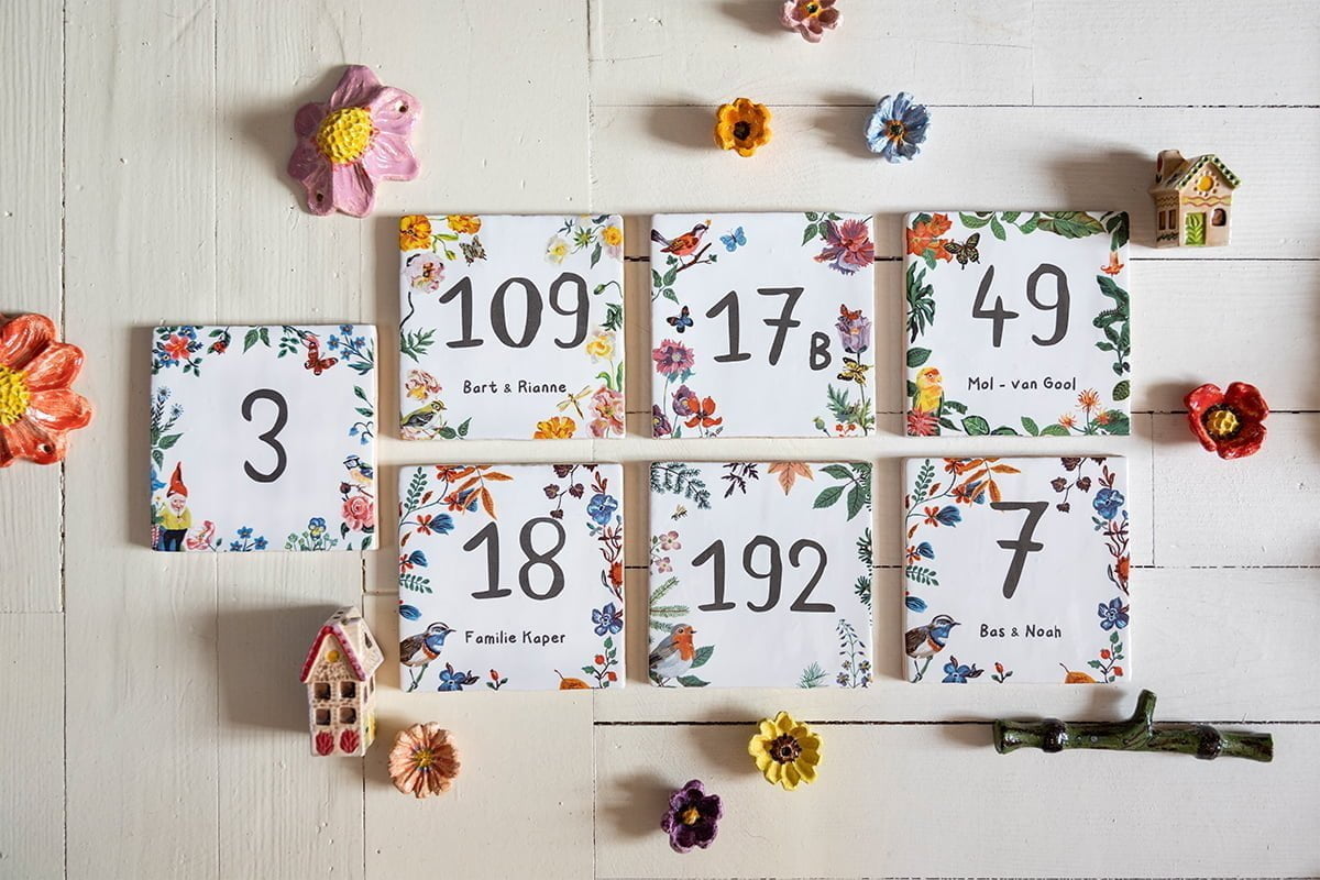 Storytiles Delft Blue Meise Fliese M 13x13 cm Hausnummer