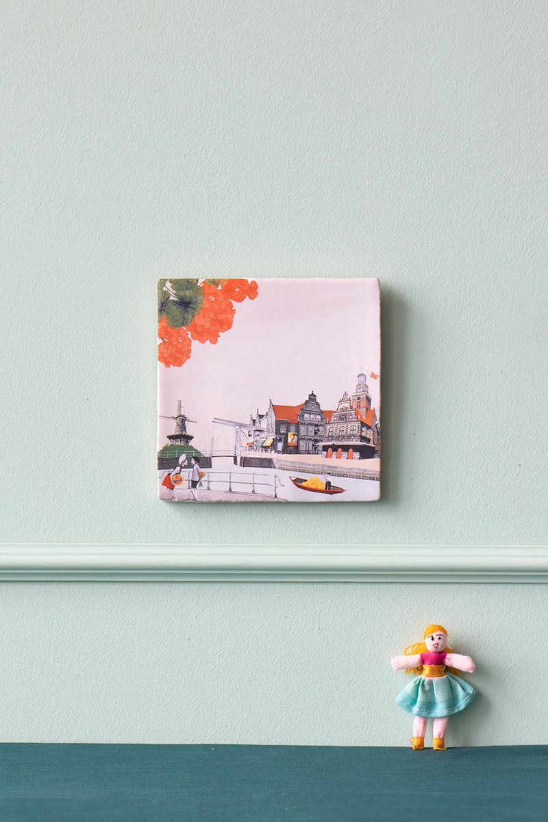 Storytiles Delft blue Kus uit Alkmaar Wandfliese S 10x10 cm Käsemarkt