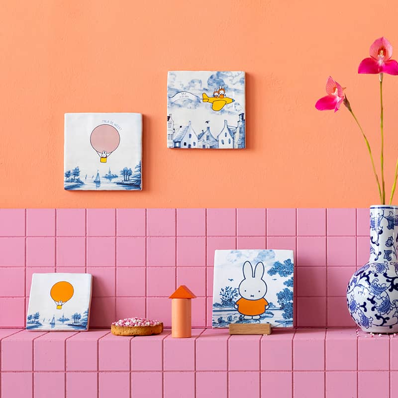 Storytiles Delft Blue Hier ben ik Wandfliese S 10x10 cm Miffy